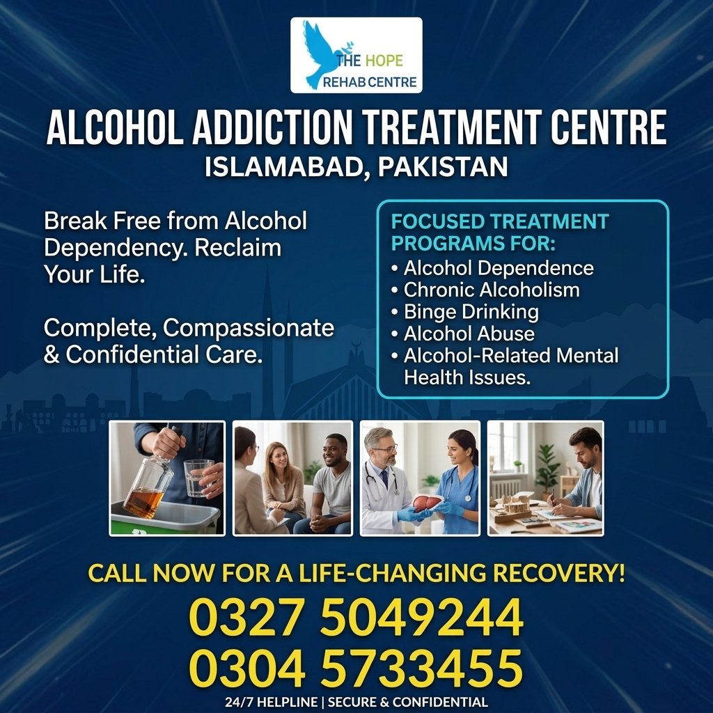 Alcohol Addiction Treatment Centre in Islamabad, Pakistan: Treatment, Recovery and Support